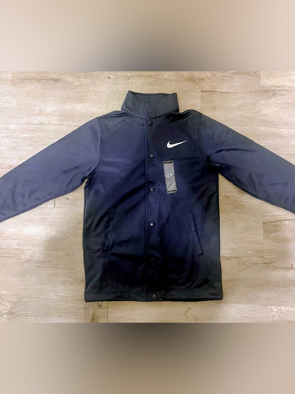 Nike Boy’s Navy Blue Therma-Fit Snap-Front Jacket size Large